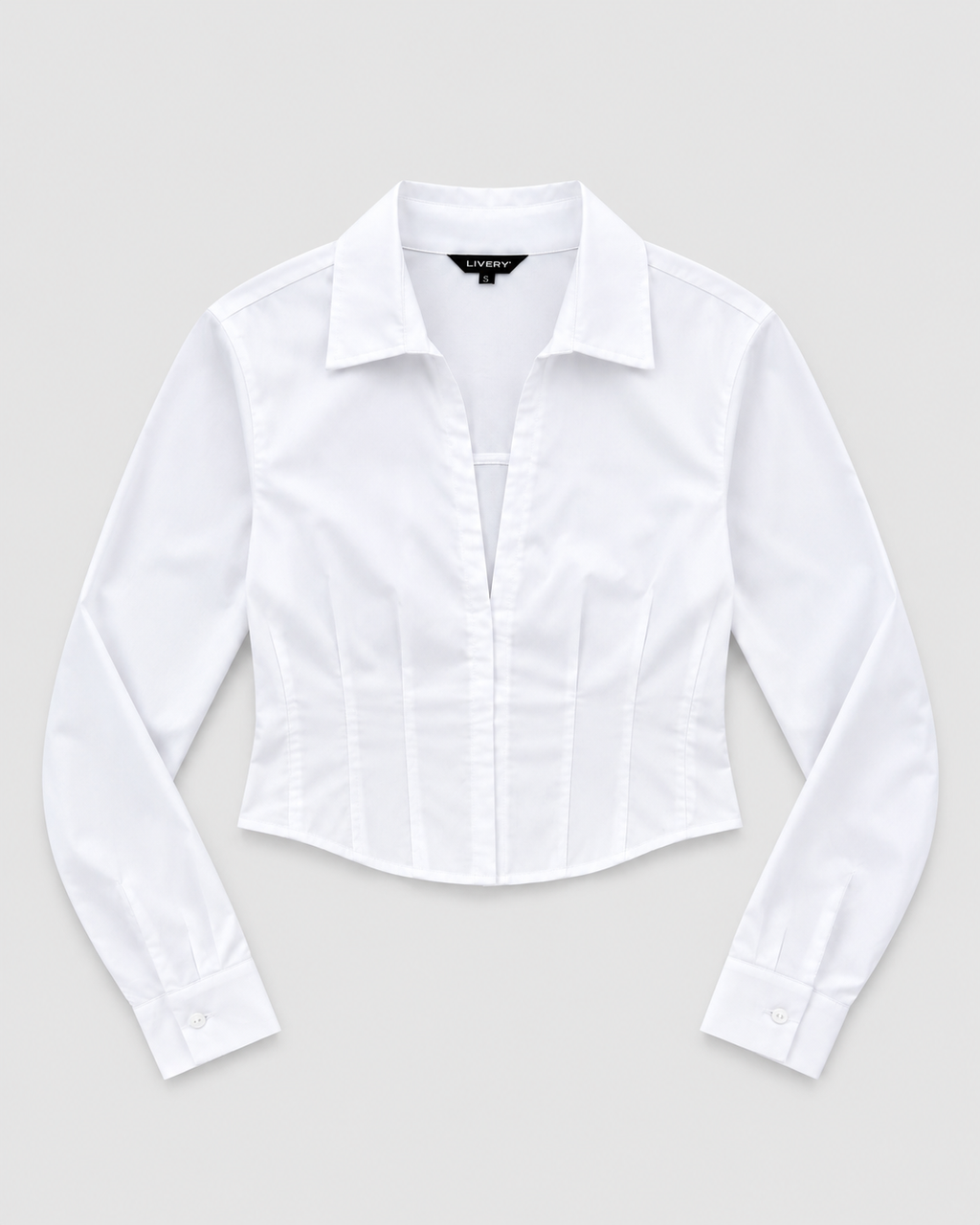 Blusa Ginevra camisera corset broches - Blanca
