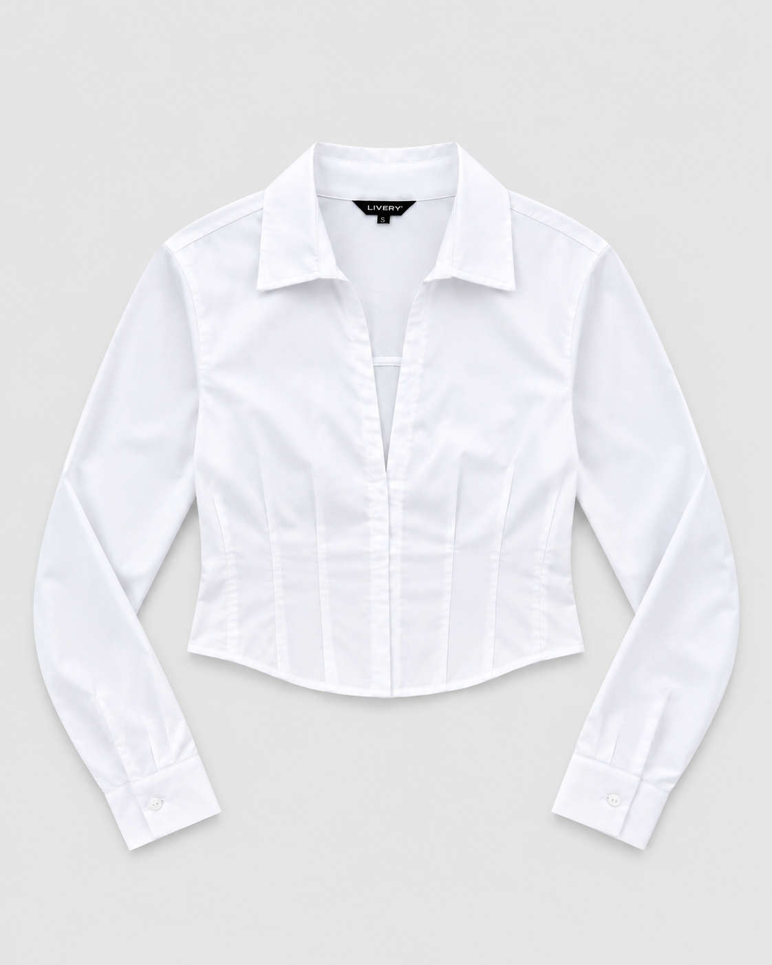 Blusa Ginevra camisera corset broches - Blanca