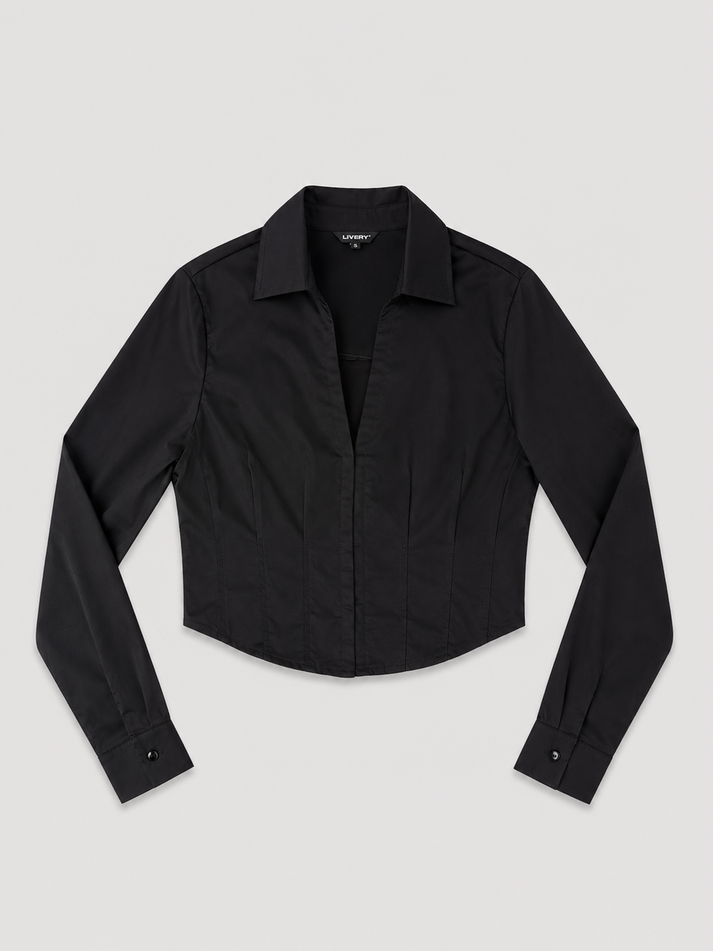 Blusa Ginevra camisera corset broches - Negra