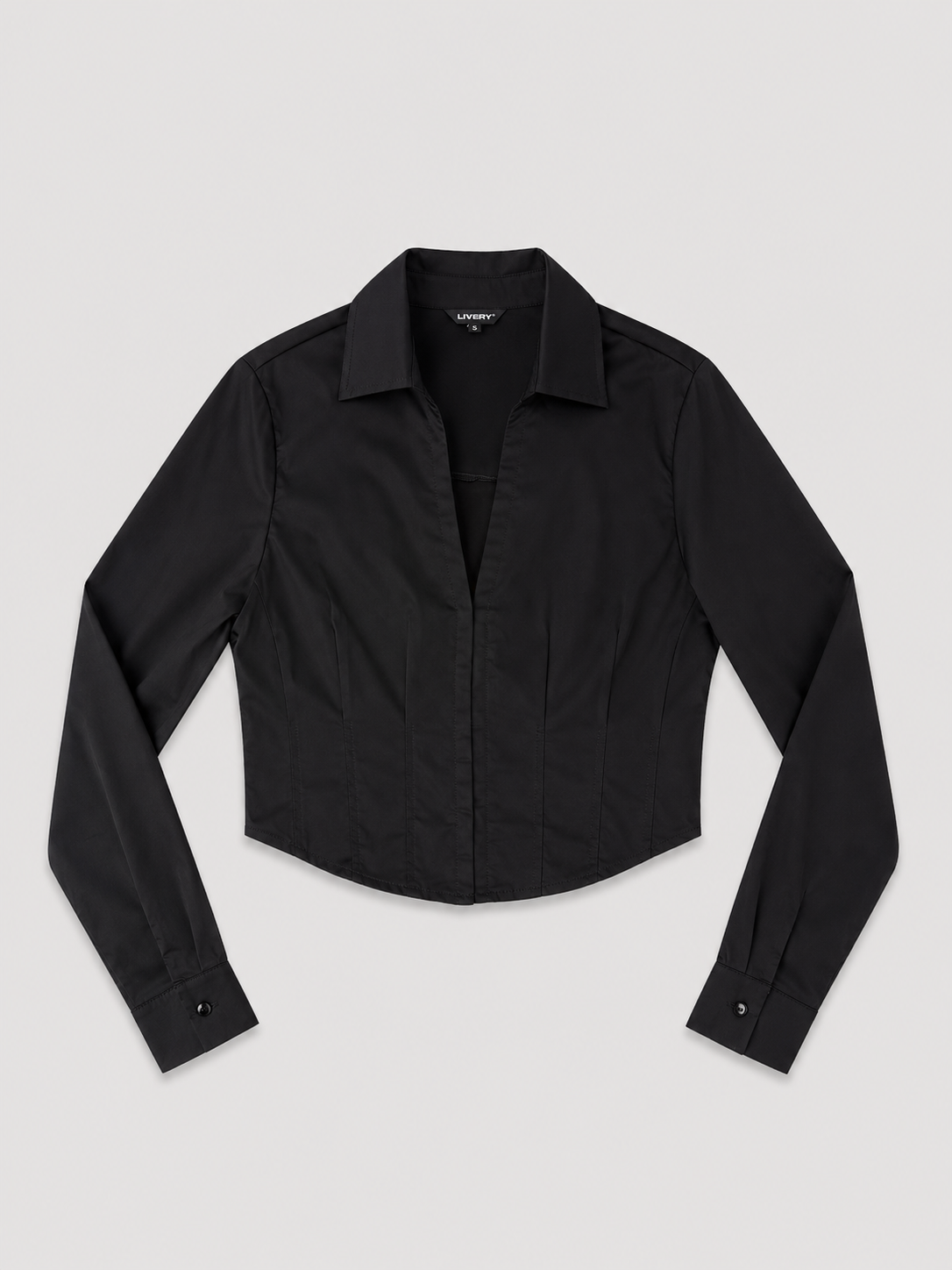 Blusa Ginevra camisera corset broches - Negra