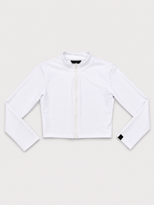Blusa Adelaine cierre frente licra ml