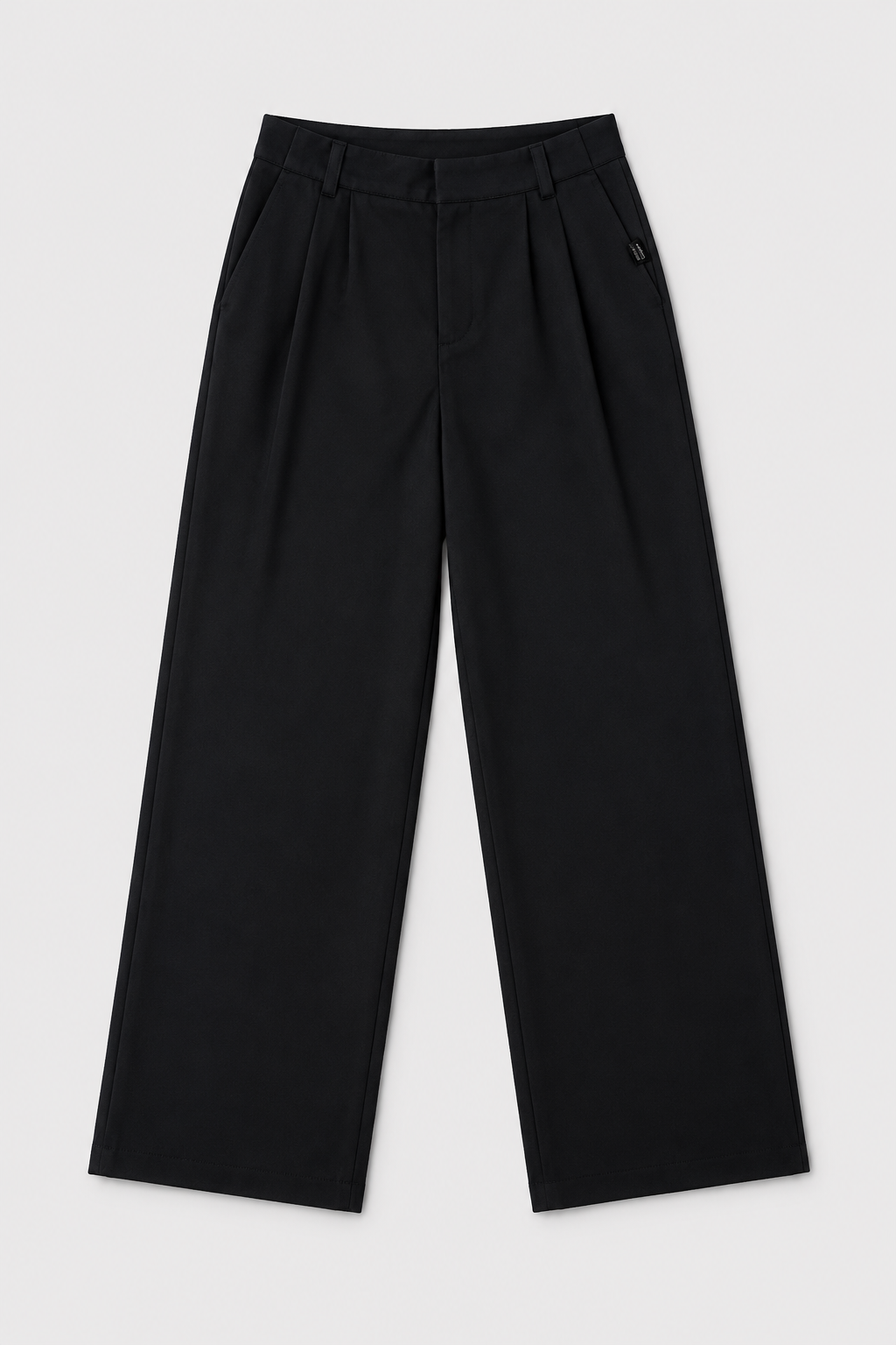 Pantalon Celin con prenses maxi bota recta - negro