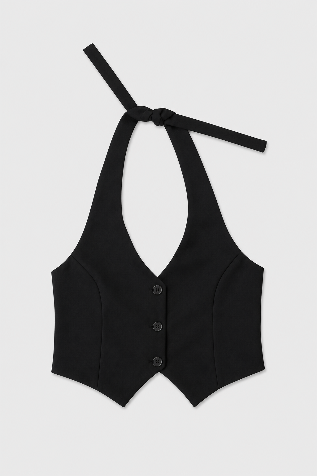 Blusa Celin chaleco de amarre en cuello - negro