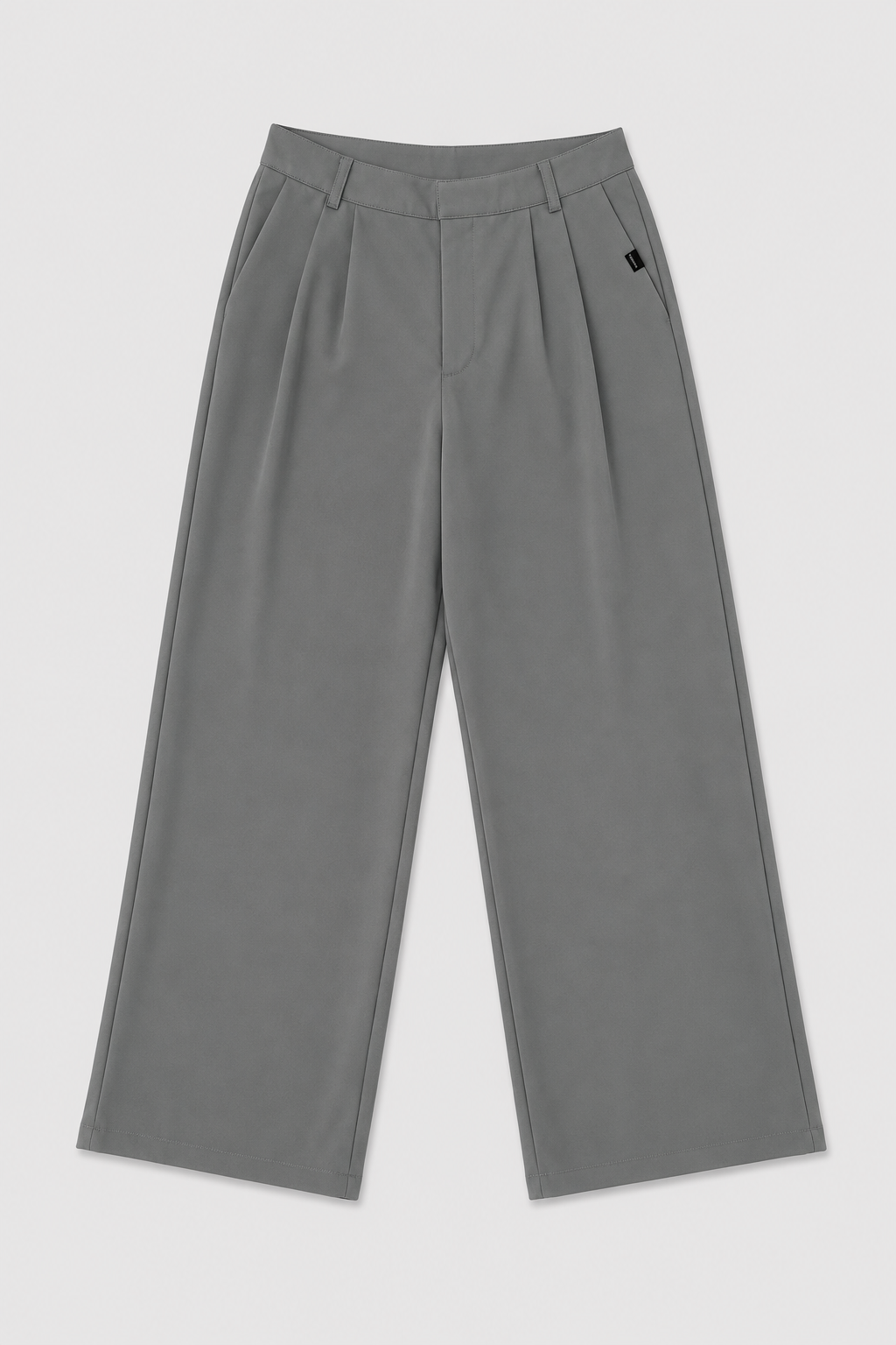 Pantalon Celin con prenses maxi bota recta - gris claro