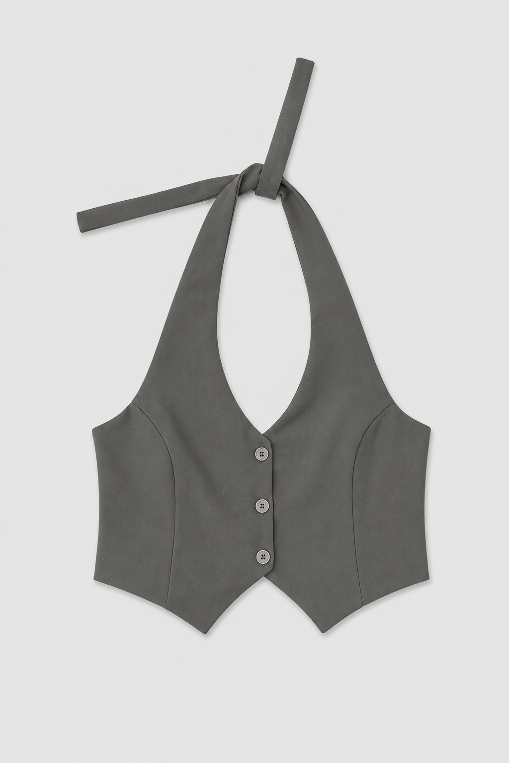 Blusa Celin chaleco de amarre en cuello - gris claro