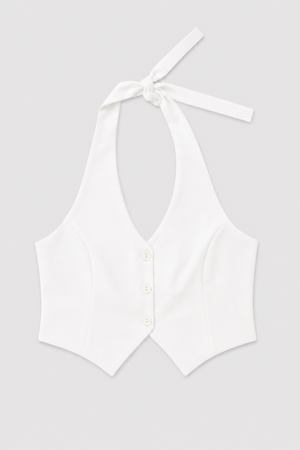 Blusa Celin chaleco de amarre en cuello - blanco