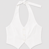 Blusa Celin chaleco de amarre en cuello - blanco