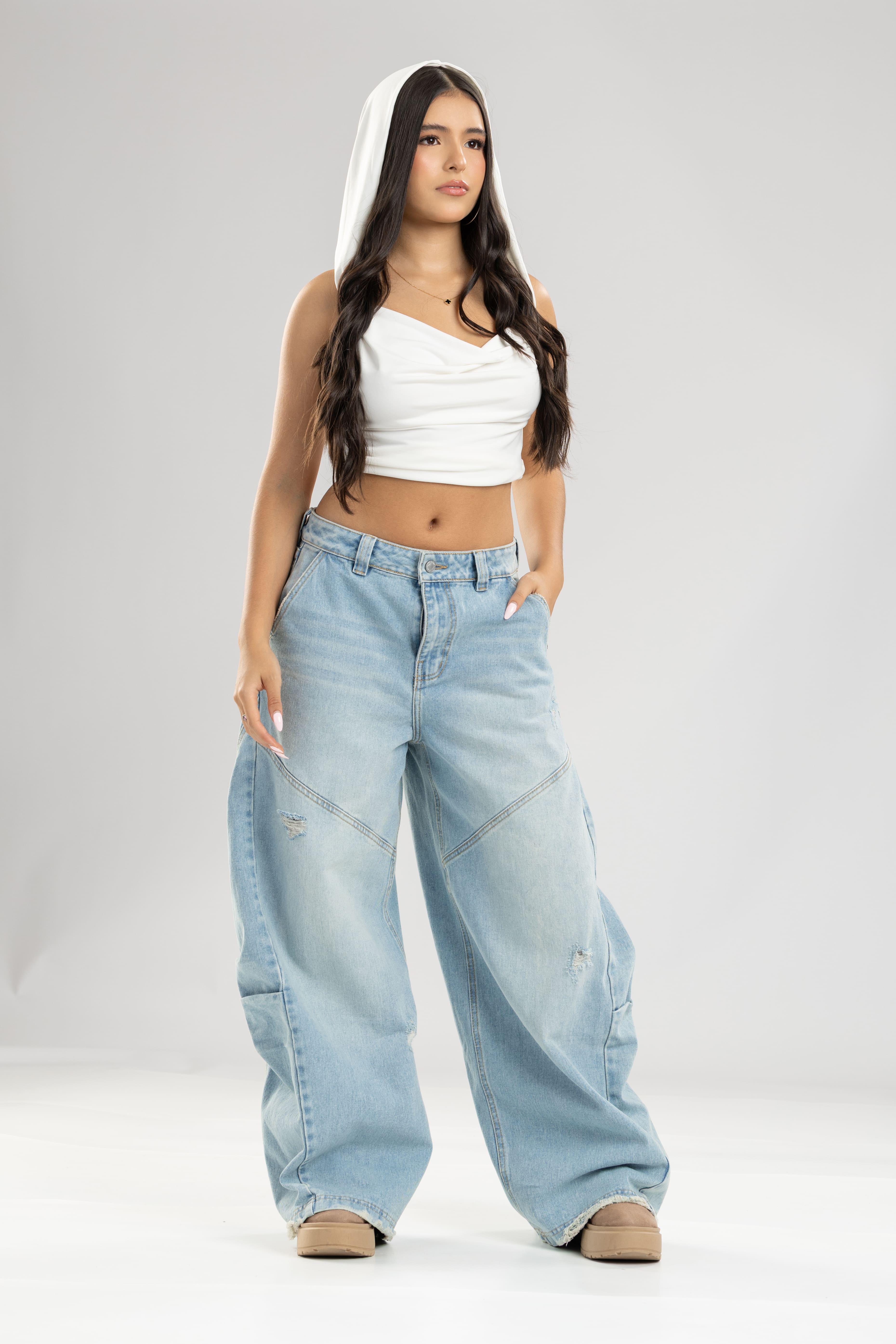 Jean cloe super balloon - Azul claro
