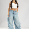 Jean cloe super balloon - Azul claro