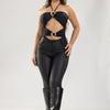 Jean cariott skinny tipo cuero strech