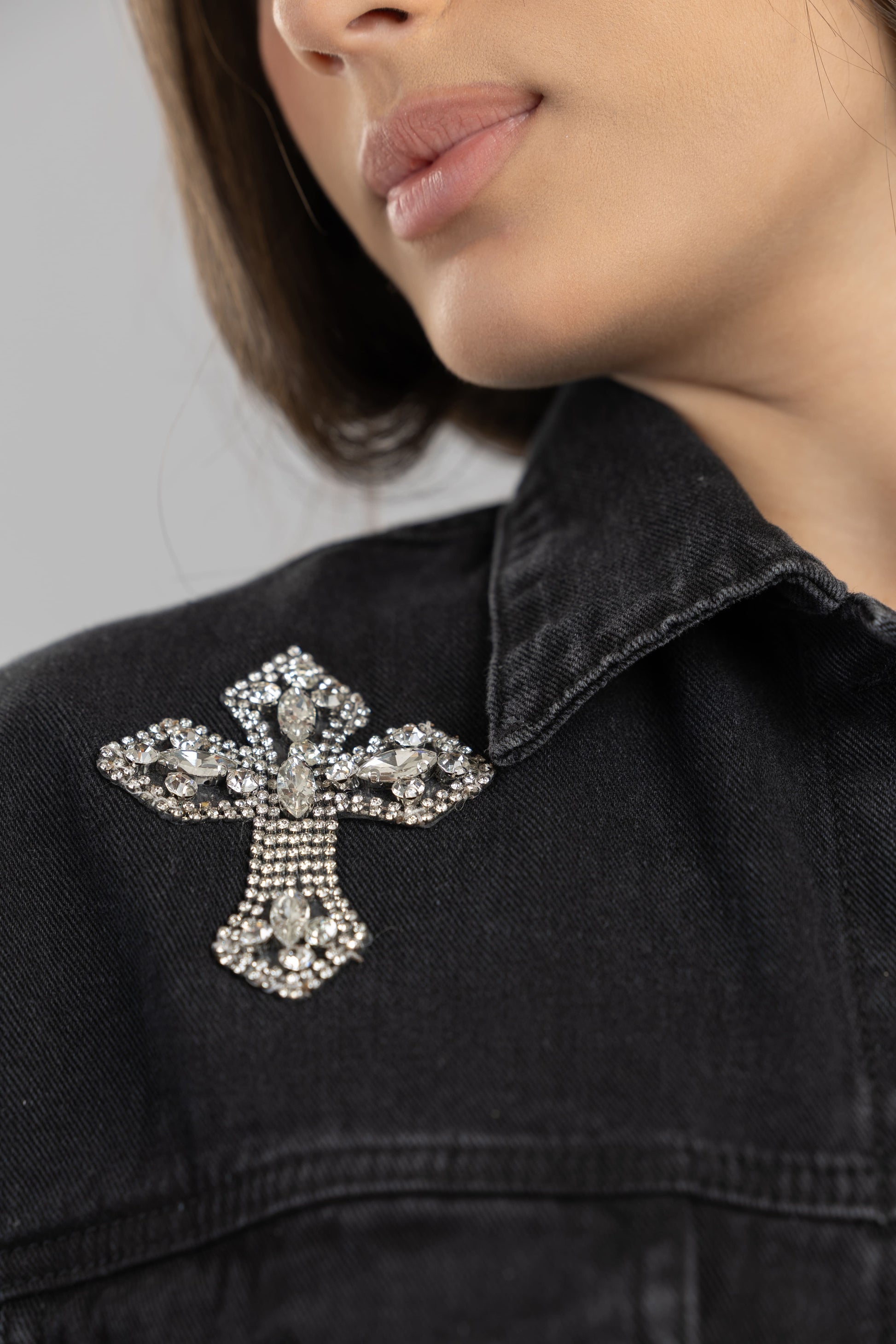 Chaqueta clement oversize cruces - negro