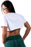 Blusa Minishirt Blanca con Croptop Blonda