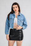 CHAQUETA DENIM CORTA - Azul claro