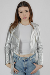 Chaqueta cuerina - Gris plata