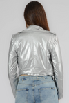 Chaqueta cuerina - Gris plata