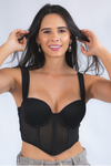 Blusa corset + panty - Negro