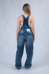 Overol haruky cargo denim - Azul medio