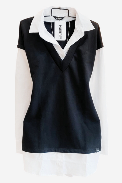 Camisero roux con chaleco - Negro