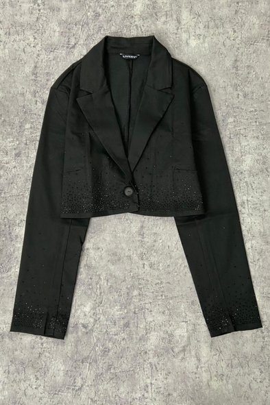 Blazer ada corto piedras - Negro