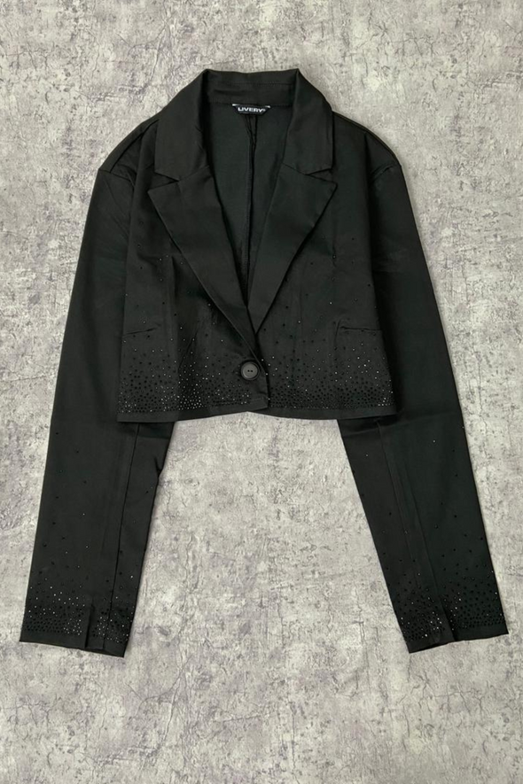 Blazer ada corto piedras - Negro