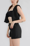 CONJUNTO NOA CHALECO + SHORT CON CORREA - Negro