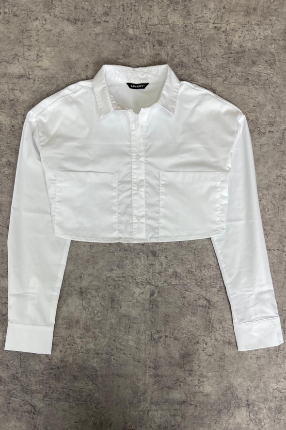 Camisa corta ML bolsillos - Blanco