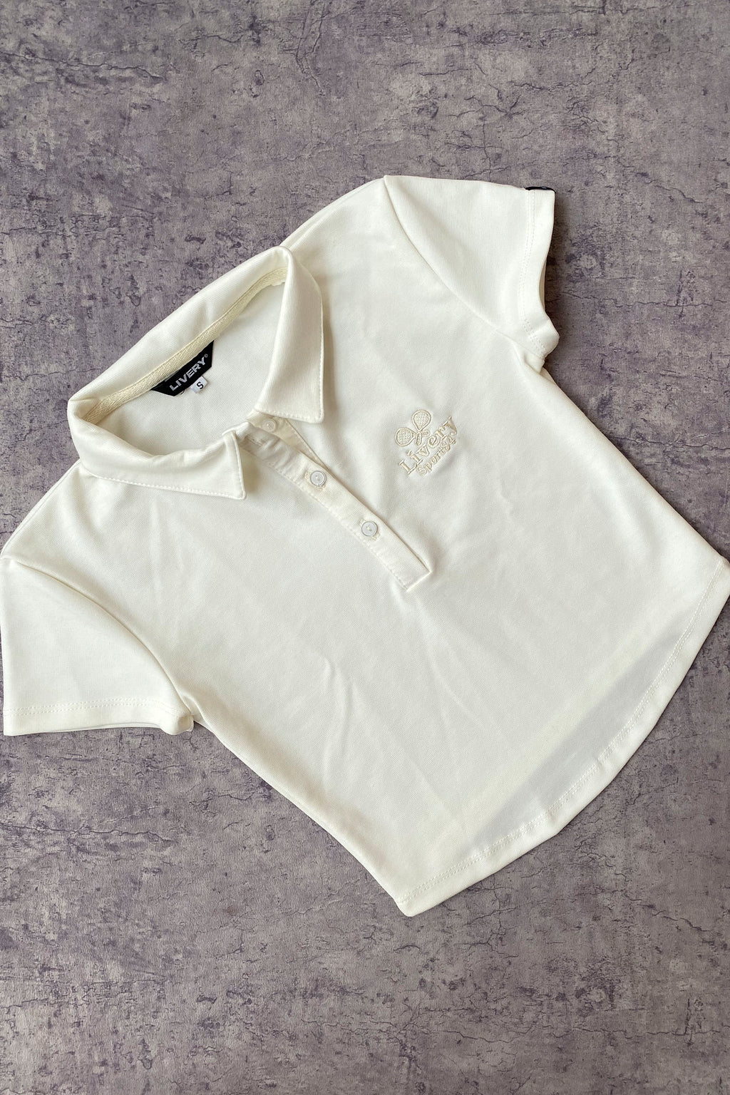 Blusa Polly Cuello , Manga Corta - Marfil