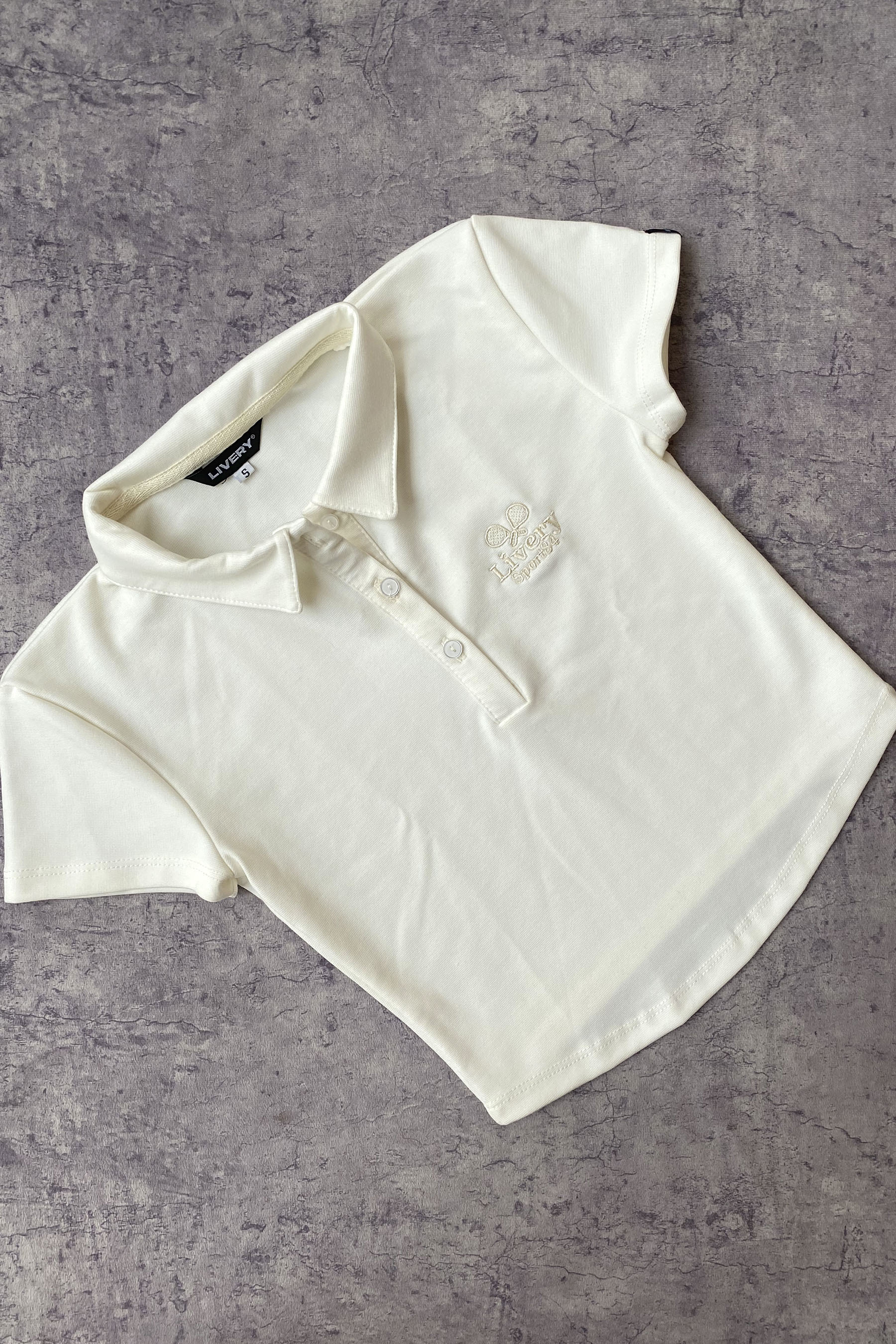 Blusa Polly Cuello , Manga Corta - Marfil