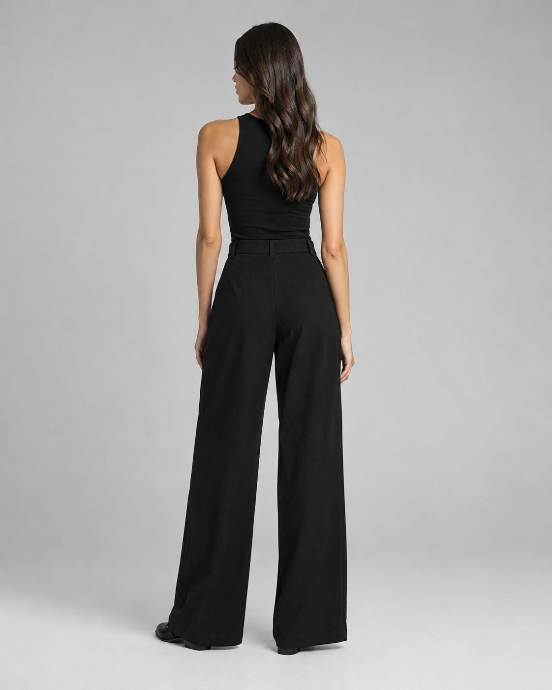Pantalon Celin con prenses maxi bota recta - negro