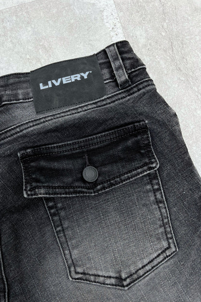 Jean flare strech - negro humo