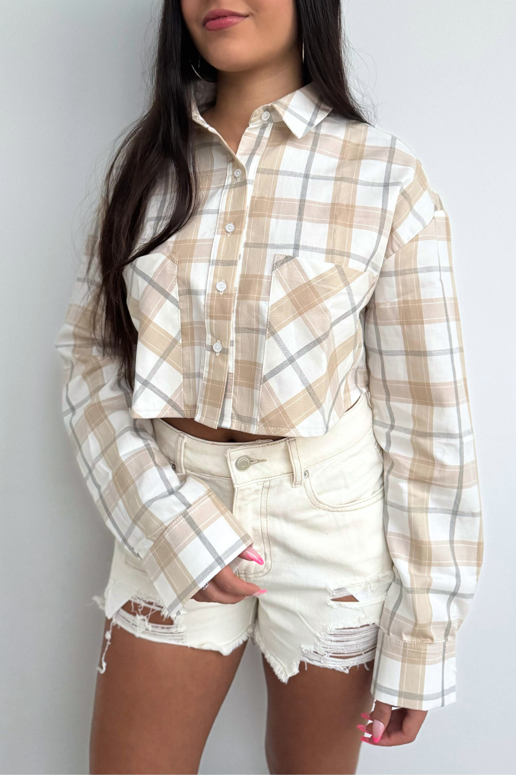 Blusa camisera anai - Crema