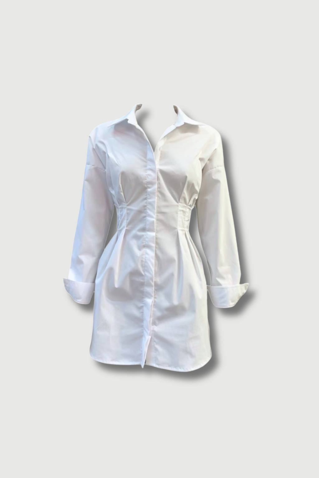 Vestido Camisero Pinzas - Blanco