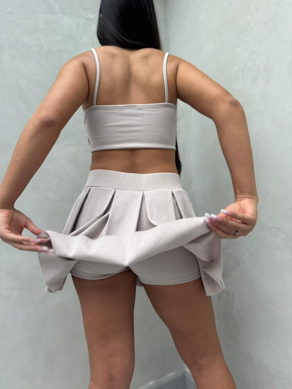 Falda New jersey - Caqui