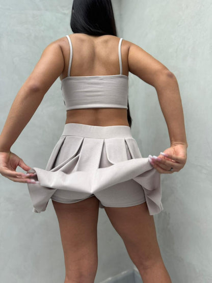 Falda New jersey - Caqui