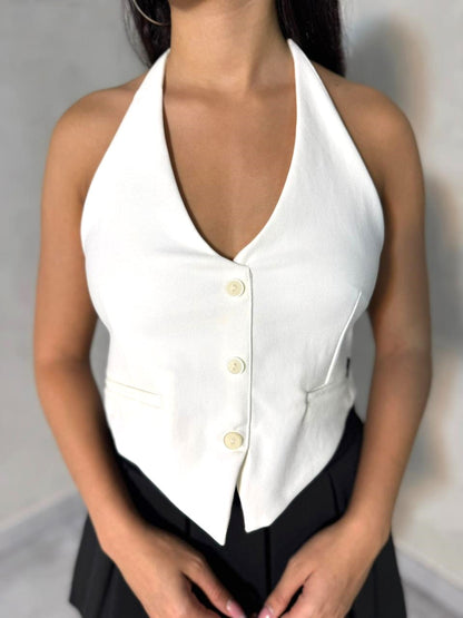 Blusa Berna chaleco - Marfil