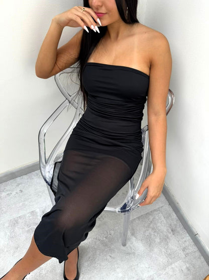 Vestido Ágata largo transparente