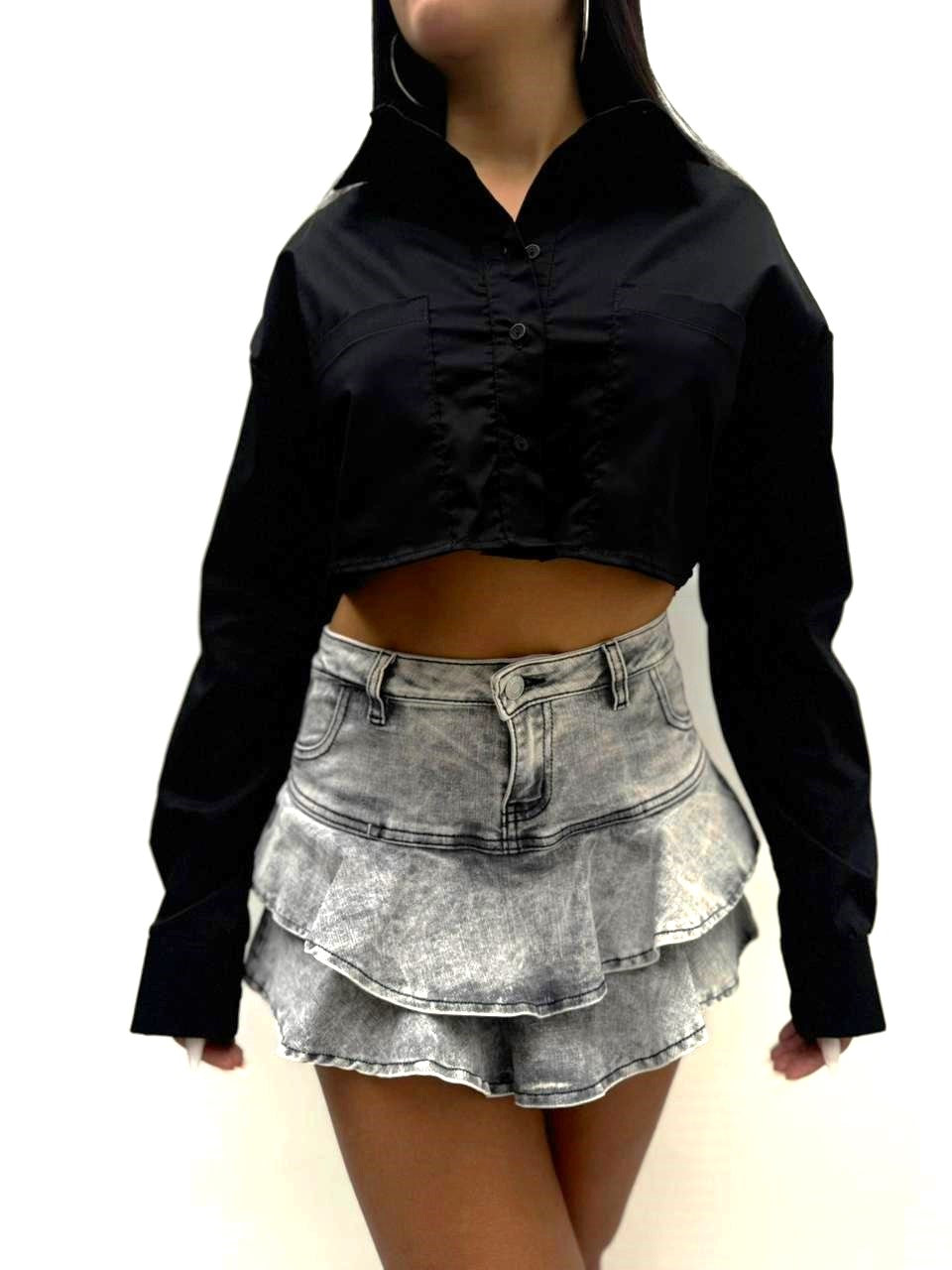 Blusa camisera Praia - Negra