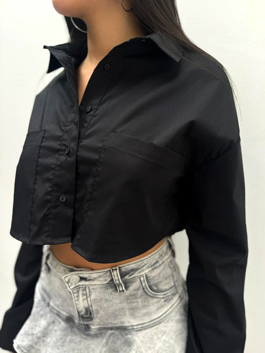 Blusa camisera Praia - Negra