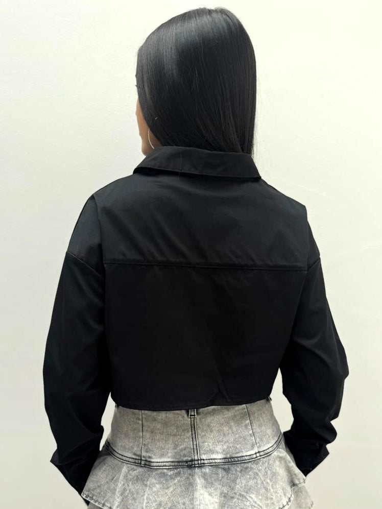 Blusa camisera Praia - Negra