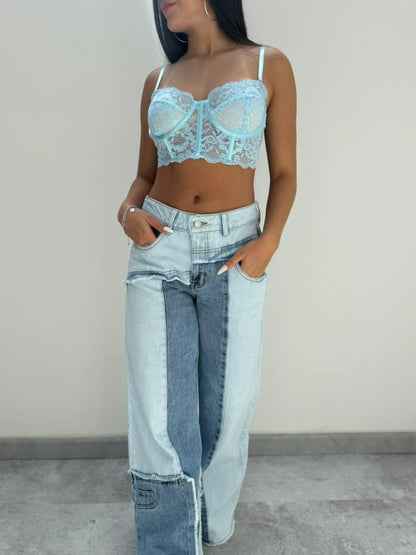 Blusa Tutty CROPTOP blonda - Azul