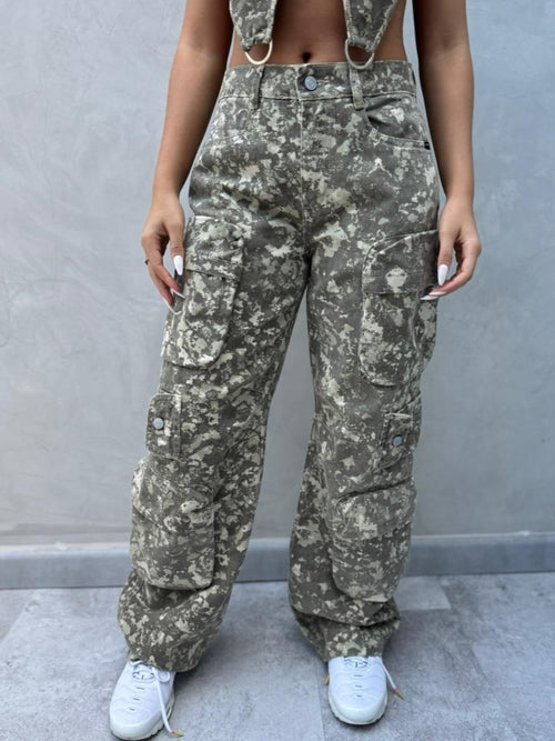 Jean Military cargo multibolsillos