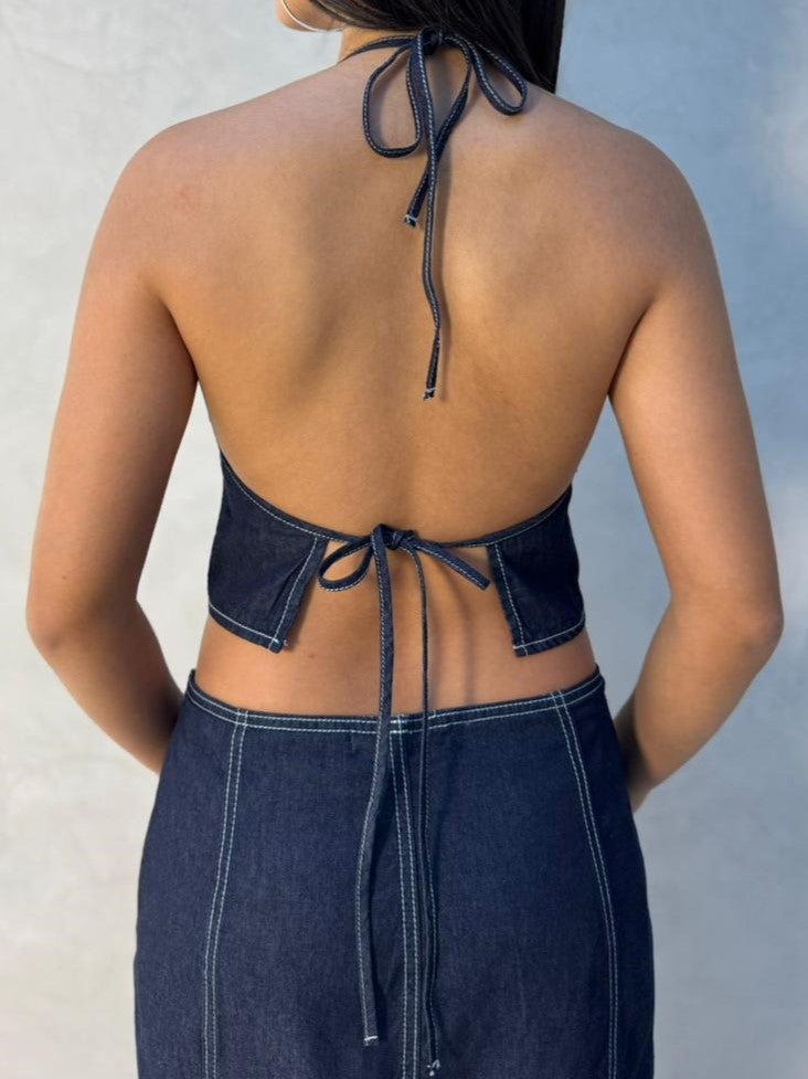 Blusa Percy babero - Indigo