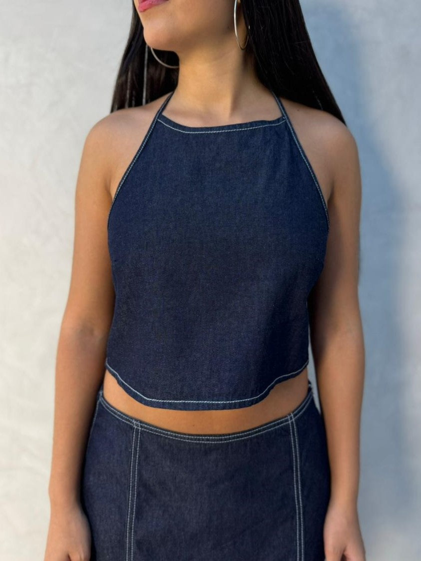 Blusa Percy babero - Indigo