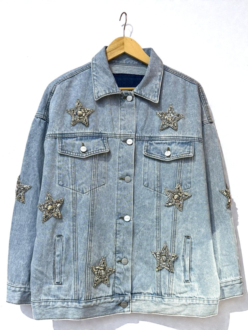 Chaqueta denim estrellas brillos