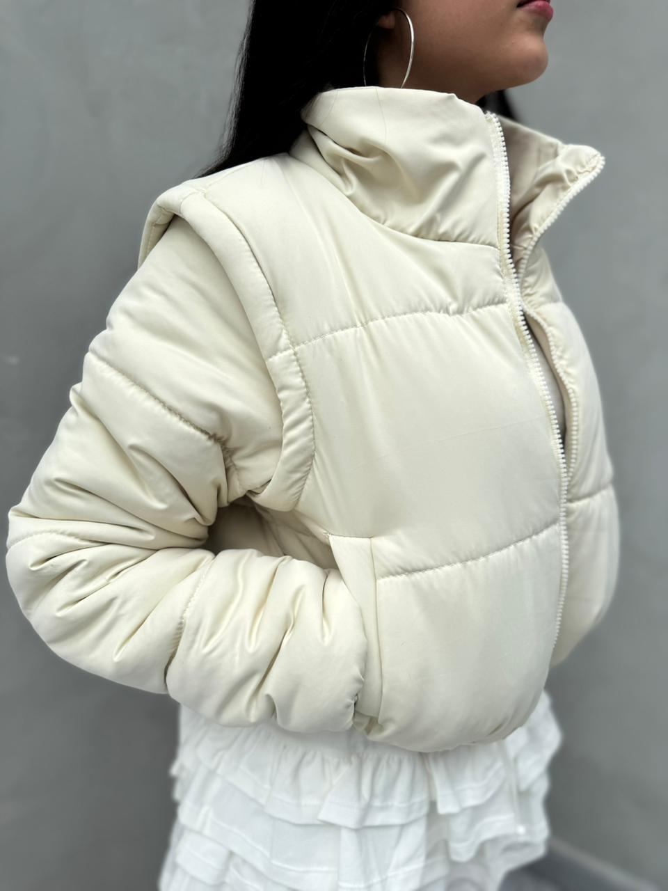 Chaqueta con manga removible - Beige