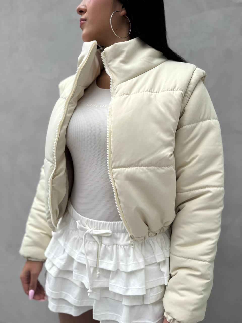 Chaqueta con manga removible - Beige