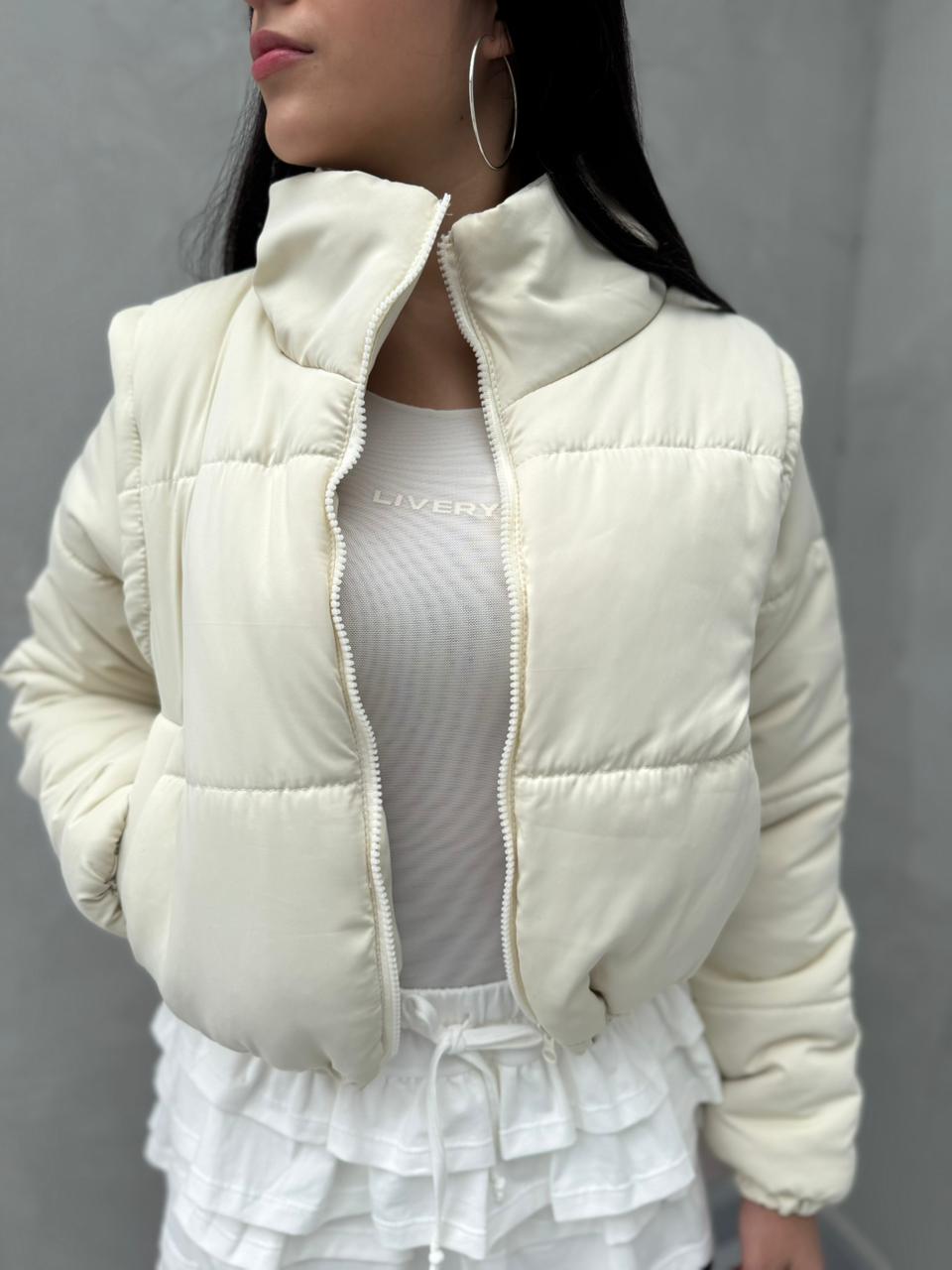 Chaqueta con manga removible - Beige