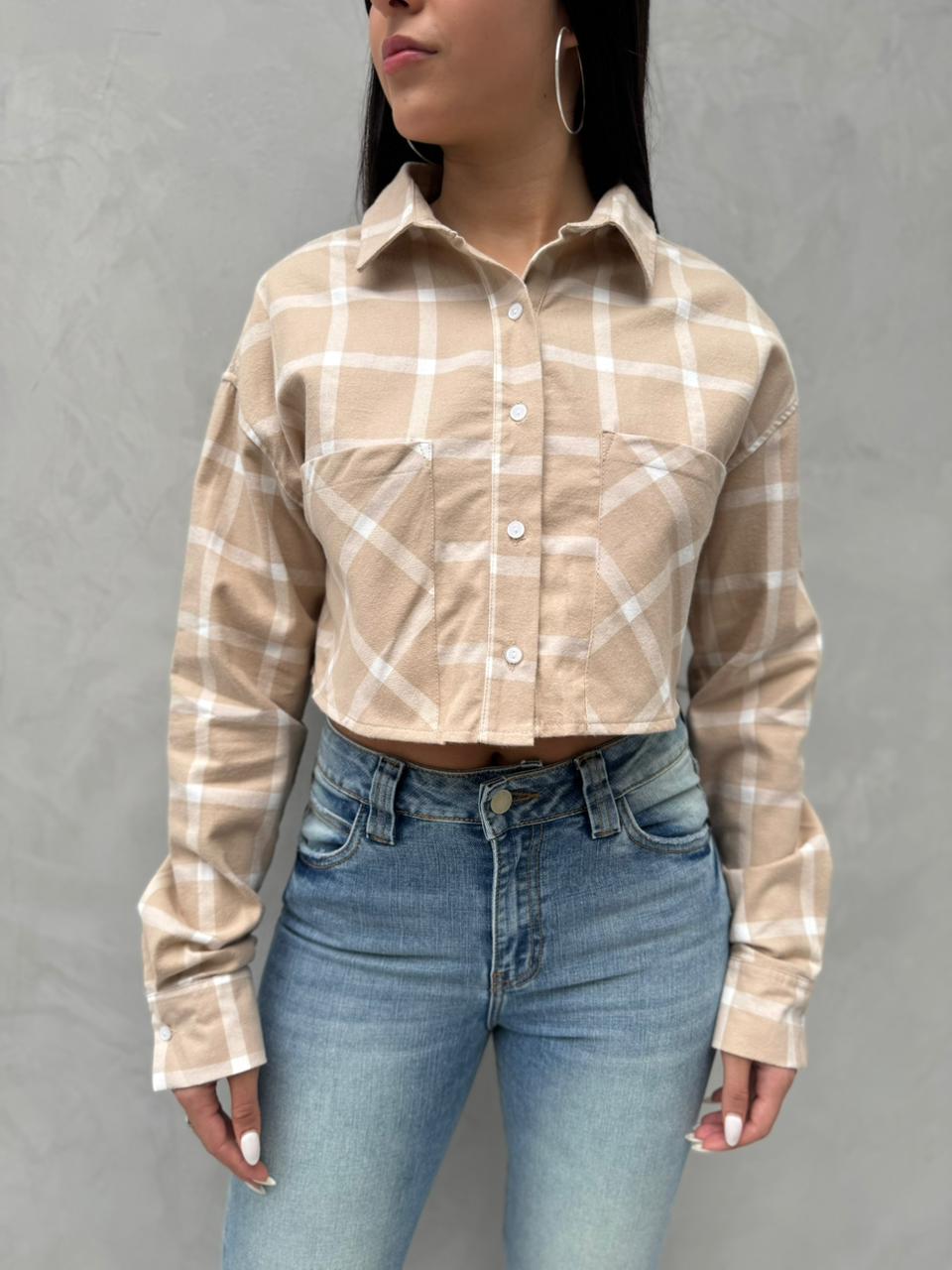 Blusa camisera anai  - Beige