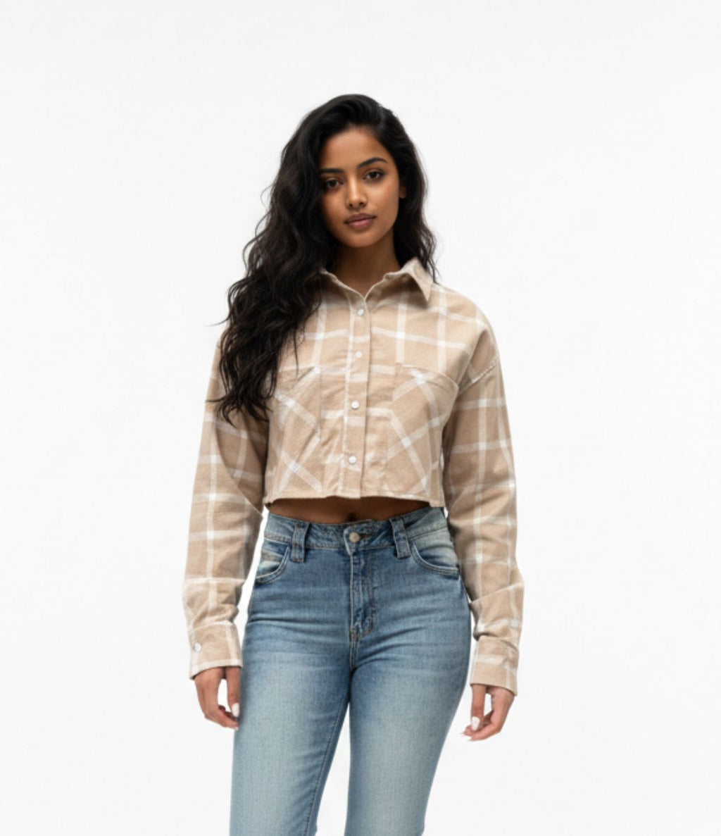 Blusa camisera anai  - Beige