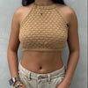 Blusa Annika babero tejido - Camel